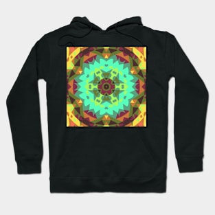 Retro Mandala Flower Green Orange and Purple Hoodie